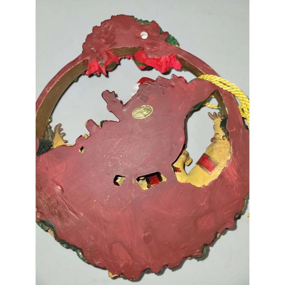 Vintage Christmas Trumpet‎ With Santa Reindeer Hanging Holiday Decor